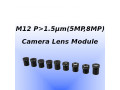 M12 ボードカメラレンズ Ø6.7mm(≤1/2.7"), センサー1.5µm(~5MP,8MP)