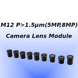 M12 ボードカメラレンズ Ø6.7mm(≤1/2.7"), センサー1.5µm(~5MP,8MP)